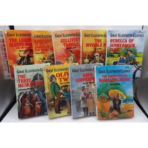 Great Illustrated Classics Lot of 9- Dickens,  Dumas,  Swift , Defoe & More